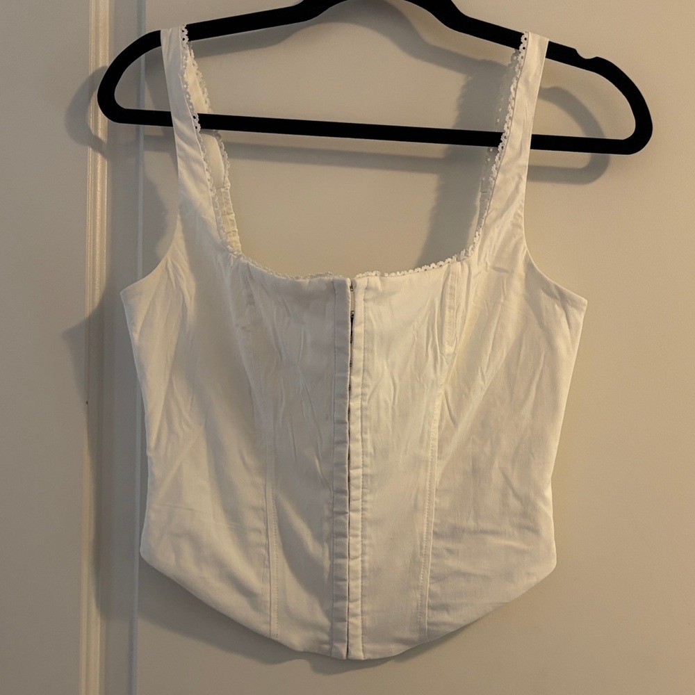 Garage White Corset Top 
New, with tags